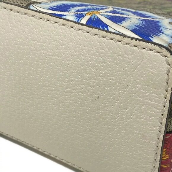Auth GUCCI Ophidia GG Flora Small Shoulder Bag Beige White Multi PVC 1053-11724 - Picture 7 of 14